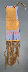 NATIVE AMERICAN PIPE BAG W/AMERICAN FLAG