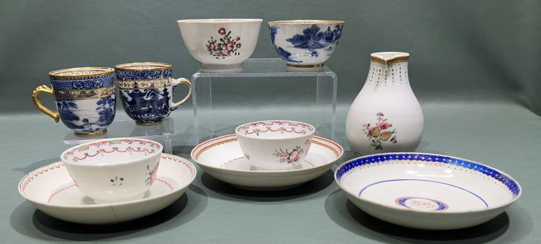 COLL OF ANTIQUE EXPORT PORCELAIN: CREAMER IS 4 1/2" TALL