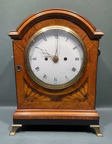 ANTIQUE ENGLISH INLAID BRACKET CLOCK