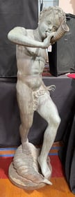 LARGE BRONZE FIGURE OF A BOY