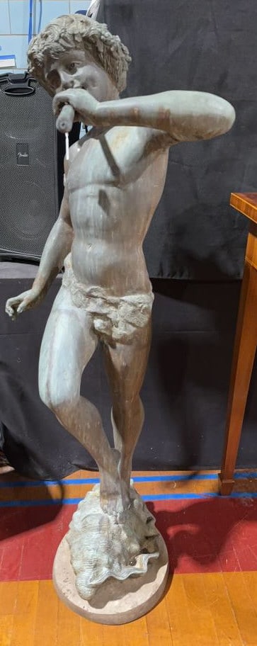 LARGE BRONZE FIGURE OF A BOY (1 of 5)