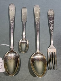 4 PIECES OF BALTIMORE SILVER W/TALBOT CO LINEAGE