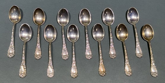 12- CHRYSANTHEMUM BY DURGIN DEMITASSE SPOONS