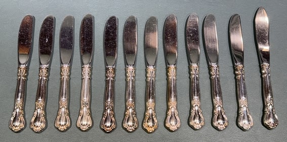 12- GORHAM STERLING "CHANTILLY" BUTTER KNIVES