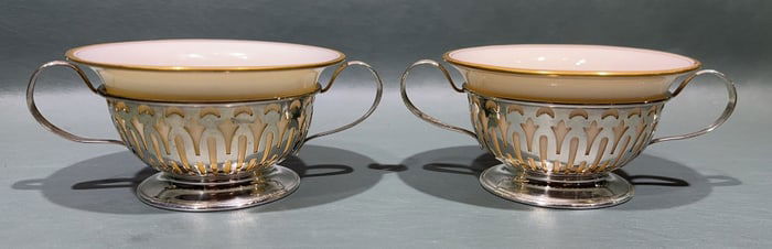 SET OF 12 LENOX & STERLING CREAM SOUPS