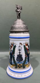 REGIMENTAL GERMAN BEER STEIN W/ LITHOPHANE