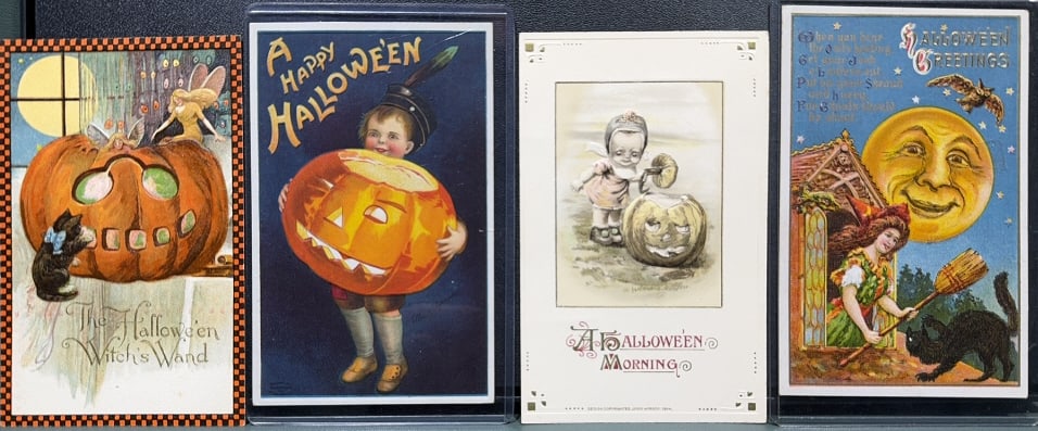 4 VINTAGE HALLOWEEN POSTCARDS (1 of 5)