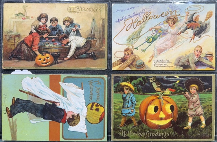 4 VINTAGE HALLOWEEN POSTCARDS (1 of 5)