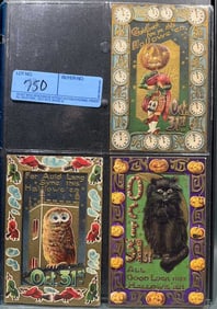 3 VINTAGE HALLOWEEN POSTCARDS