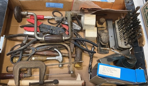 LARGE LOT OF HAND TOOLS & DRILL BITS