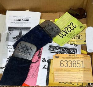 JC HIGGINS HAND WARMERS & HUNTING LICENSE LOT