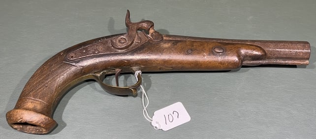ANTIQUE BLACK POWDER PISTOL W/ BELT CLIP