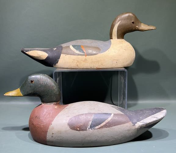 2 FACTORY DECOYS - MALLARD & PINTAIL: 15"