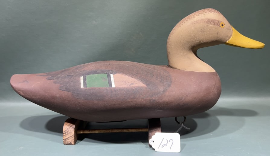 PAUL GIBSON BLACK DUCK - ORGINIAL PAINT DECOY: 16" LONG