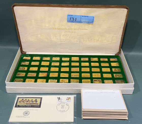 "FIRST EDITION" DUCK STAMPS OF AMERICA IN STERLING: 14 1/2" X 7 1/2"Total Weight of just stamps 7.05 ozt