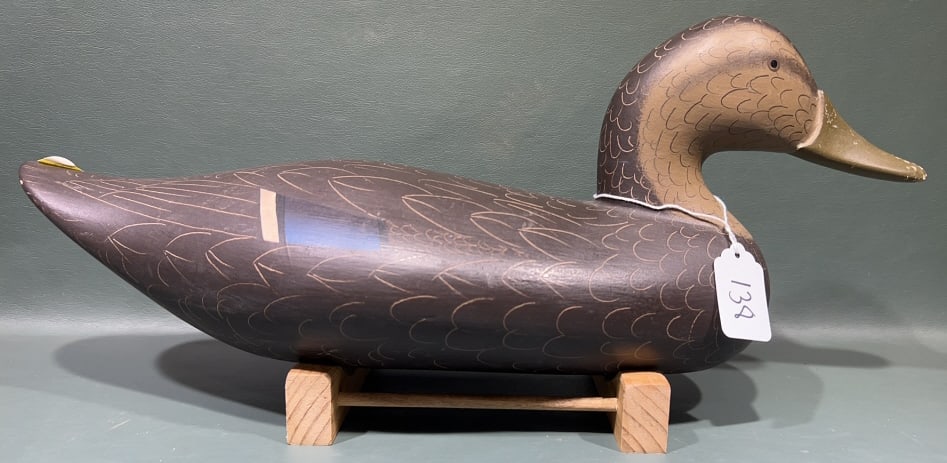 BRYAN BODT BLACK DUCK DECOY: 17"