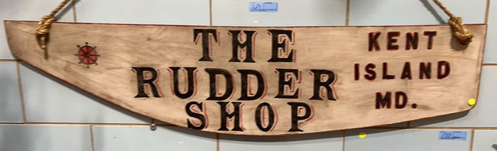 "THE RUDDER SHOP" CONTEMPORARY SIGN