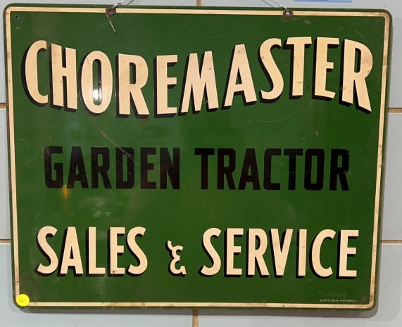 DOUBLE-SIDED "CHOREMASTER" METAL SIGN: 17-1/2" x 22"