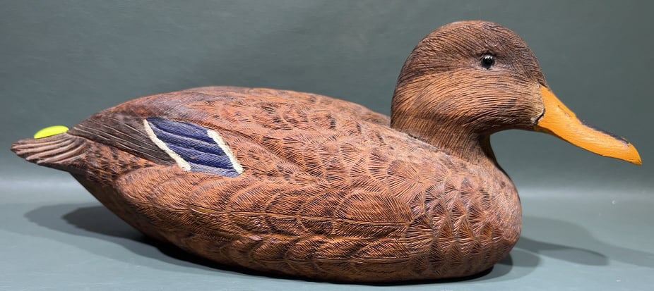 D. GIBSON DECORATIVE HEN MALLARD DECOY 1988: 14"