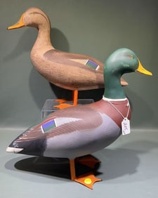 CHARLIE JOBES STANDING MALLARDS DECOYS 1987