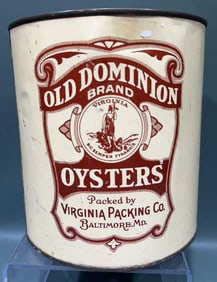 OLD DOMINION 1 GALLON OYSTER CAN BALTIMORE MD