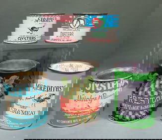 COLLECTION OF OYSTER CANS & OTHERS