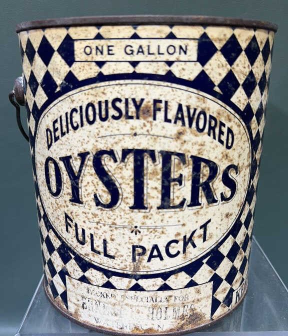 BAIL HANDLE "FULL PACK T" GALLON OYSTER CAN: ~