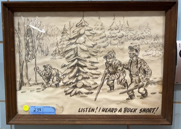 "BUCK SNORT" PRINT: 21-1/4" X 15-1/2"