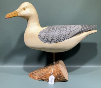 SEAGULL ON STAND SIGNED & BRANDED