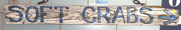 WOODEN "SOFT CRABS" SIGN