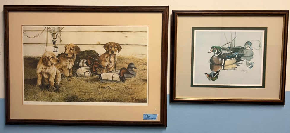 2 FRAMED DUCK PRINTS: CROASE & RAY YOUNG LARGEST 31-1/2" X 22-1/2"