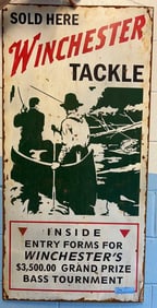 METAL WINCHESTER TACKLE ADVERTISING SIGN
