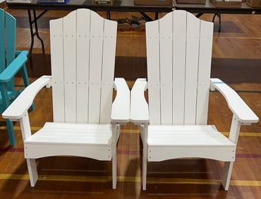 PAIR OF WHITE POLY ADIRONDACK CHAIRS
