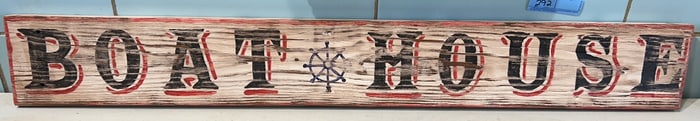 WOODEN BOAT HOUSE SIGN