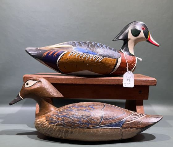 MAORICES PEACE 1988 WOOD DUCKS: 15" LONG