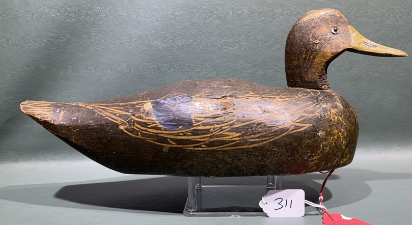 PETER BOROUGH FACTORY BLACK DUCK: 16" LONG