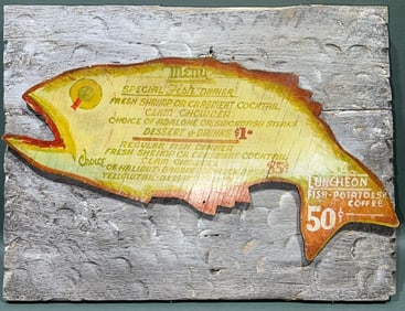 VINTAGE FISH PLAQUE MENU