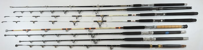 8 VARIOUS TROLLING RODS