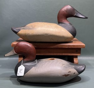 2 MADISON MITCHELL DECOYS CANVASBACK & REDHEAD