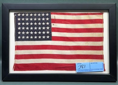 UNITED STATES 48 STAR FRAMED PARADE FLAG