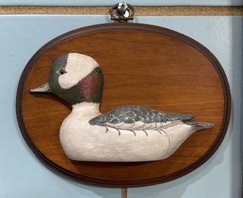 BILL FAIX QUARTER SIZE BUFFLEHEAD ON PLAQUE