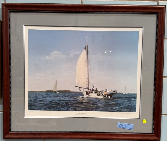 "THE MINNIE V WORKING THE CHOPTANK" BY TURNBAUGH: 33" X 28"