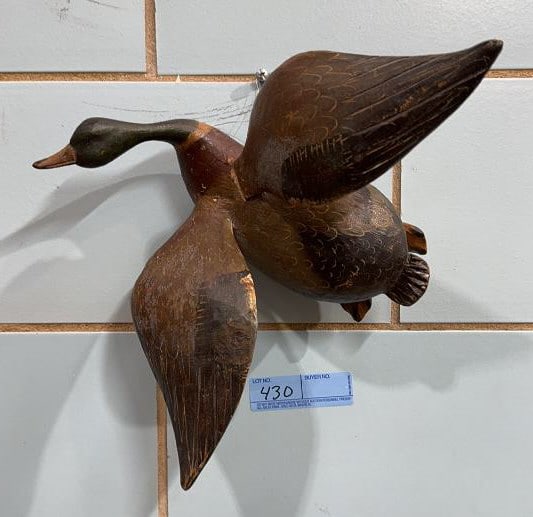 HUDSON STYLE FLYING MALLARD: 12" X 11 1/2"