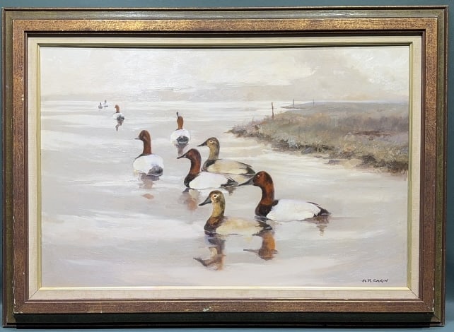 A.R. EAKIN PAINTING OF CANVASBACKS: 29" x 21"
