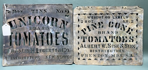 UNICORN BRAND TOMATOES & PINE CONE TOMATO STENCILS
