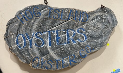 HOG ISLAND OYSTER CO. WOODEN SIGN