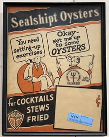 SEALSHIPT OYSTERS FRAMED ADVERTISEMENT
