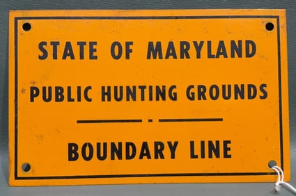 STATE OF MARYLAND BOUNDARY LINE SIGN