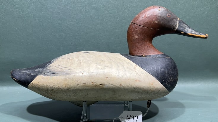1940'S MADISON MITCHELL CANVASBACK ORIGINAL PAINT: 15" LONG