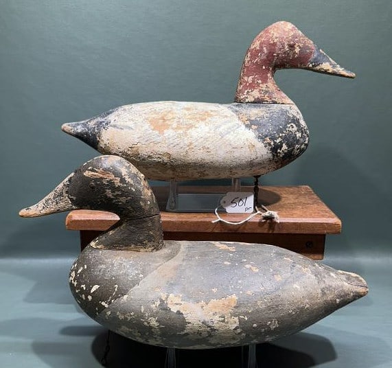 PAIR OF STANLEY EVANS CANVASBACKS: 15 1/2" LONG